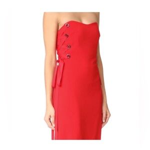Badgley Mischka Vibrant Red Strapless Dress